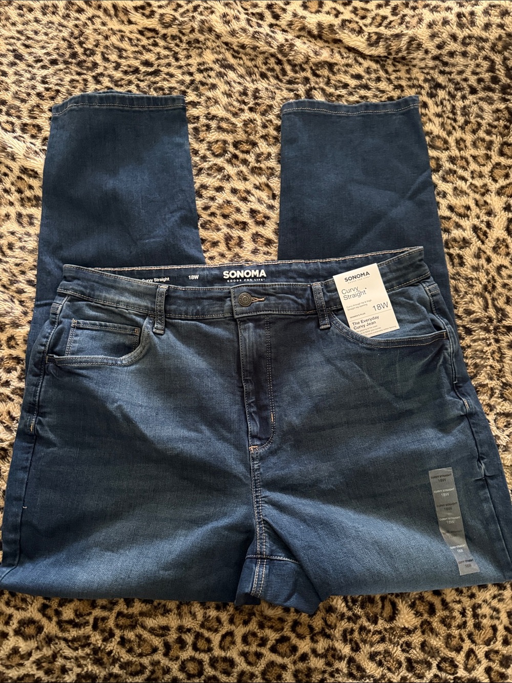 NWT Sonoma 18W plus jeans CURVY STRAIGHT dark wash